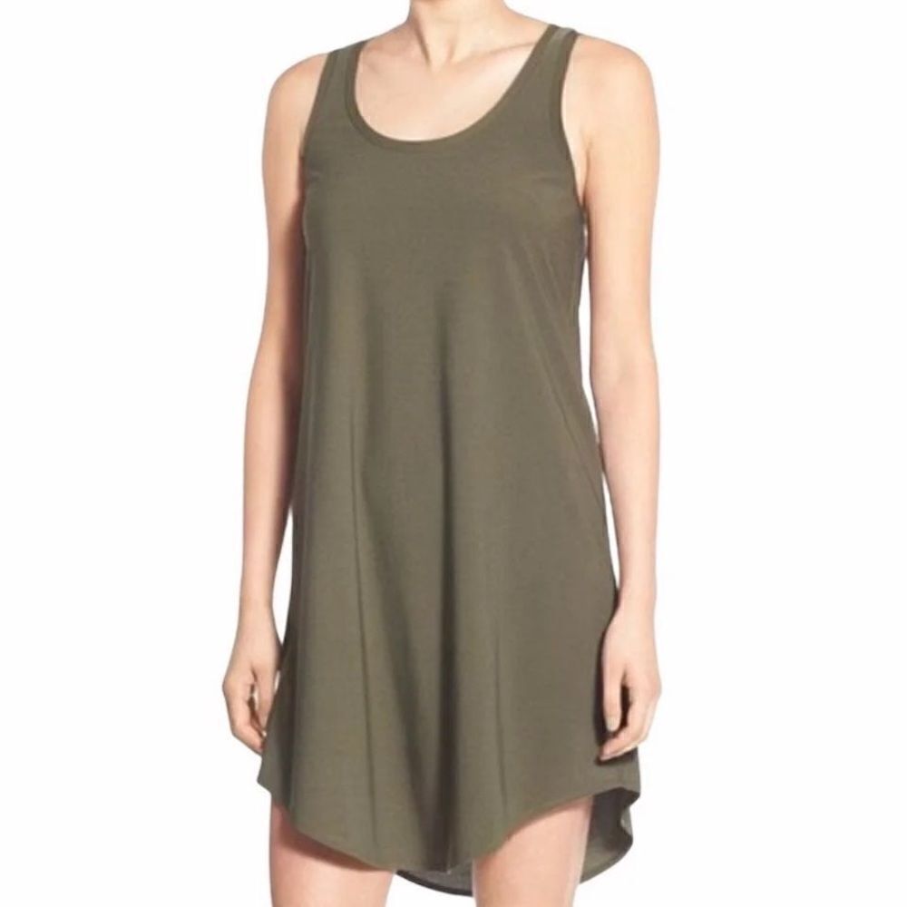 Leith Olive Green Shift tank Dress‎